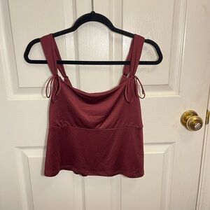 Wild Fable Maroon Tie-Strap Top